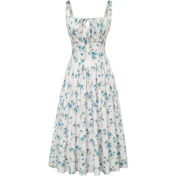 Dresses | Floral Printed Corset Dress Ruched Bust Cami Dress Flowy Sundress  For Women | Poshmark